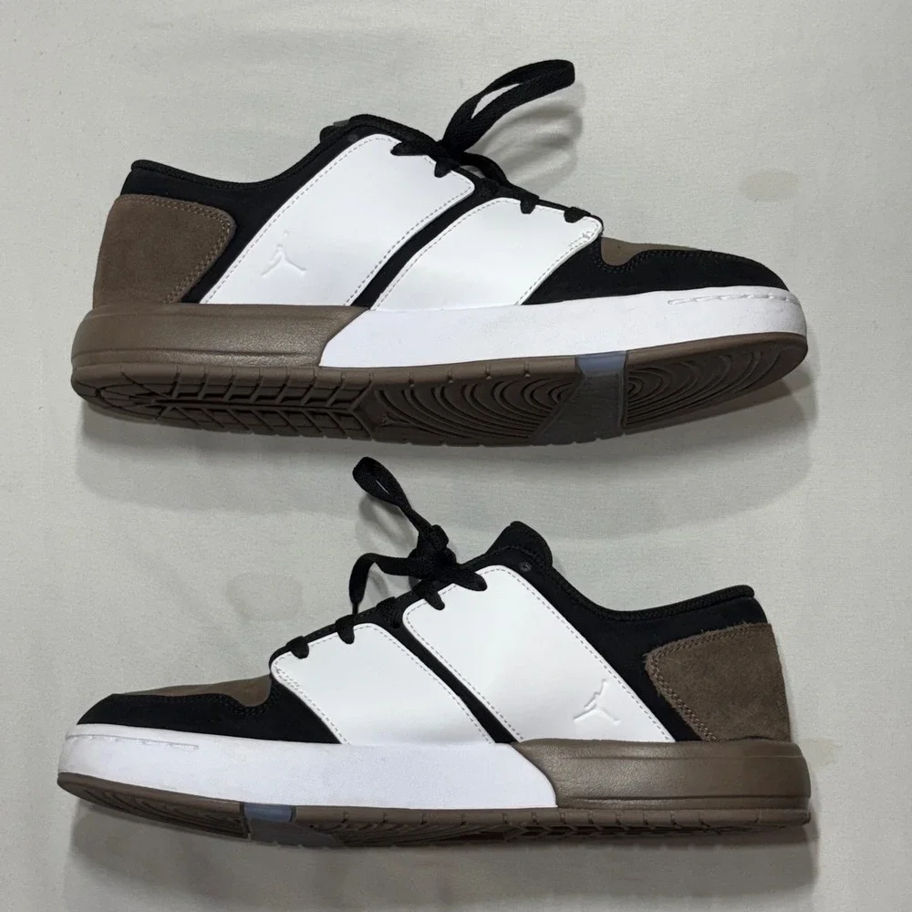 Jordan Nu Retro 1 Low Mens 9.5 Palomino White Black DV5141-102 Suede Streetwear